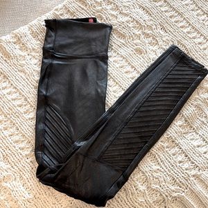 Spanx Faux Leather Moto Leggings